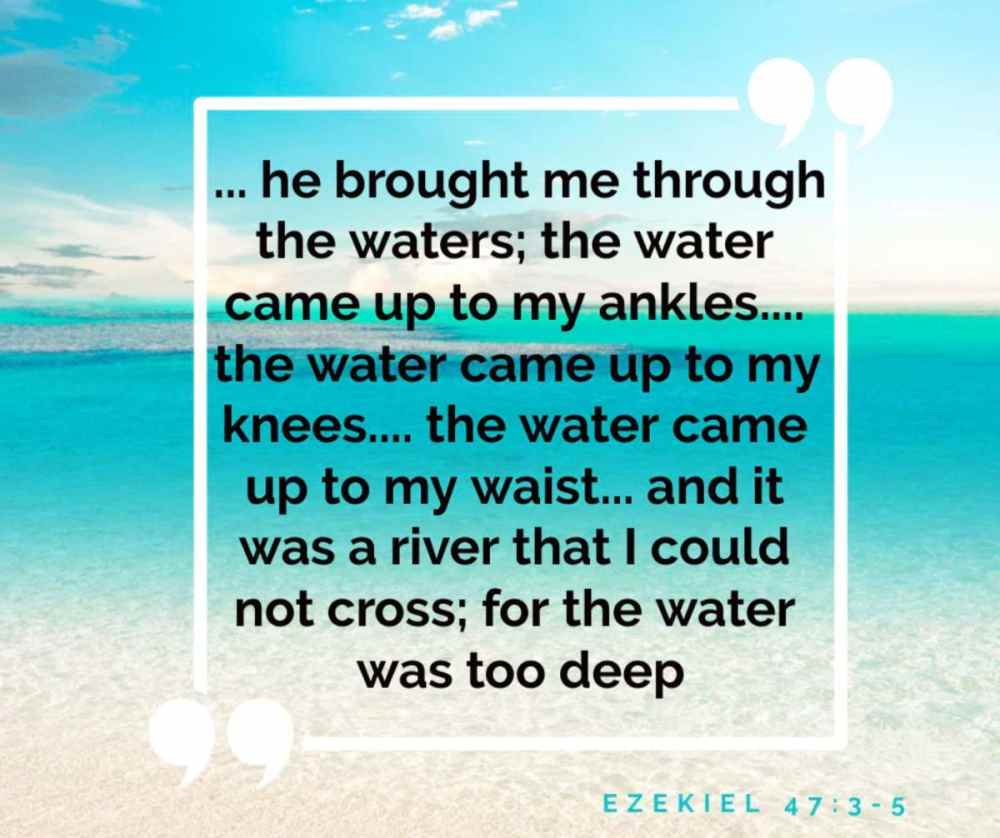 Ezekiel 47 he brought me through the waters