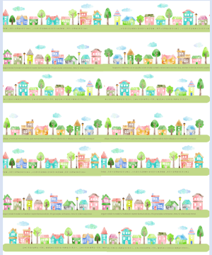 Seven similar layers of a street indicating parallel dimensions.
